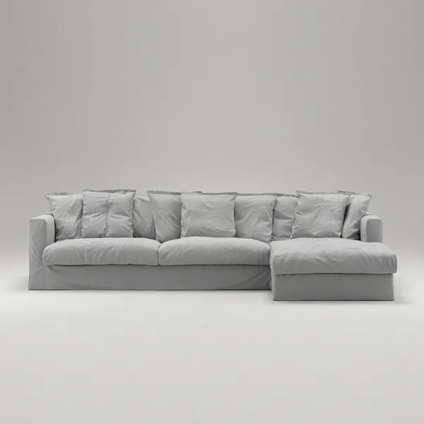 Le Grand Air 3-Personers Sofa Bomuld Divan Højre Lysegrå