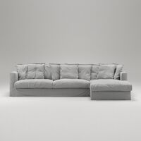 Le Grand Air 3-Personers Sofa Bomuld Divan Højre Lysegrå