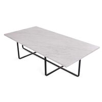 Ninety Soffbord 120x60x30 cm Svart Underrede Vit Marmor