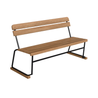 Sofa 3 140 cm Teak / Sort Stål