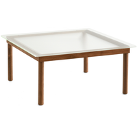 Kofi sofabord valnød / riflet glas 80x80 cm