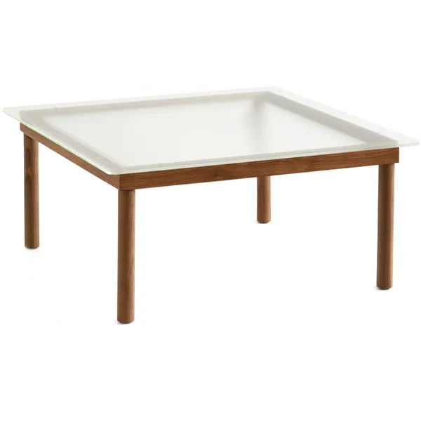 Kofi sofabord valnød / riflet glas 80x80 cm