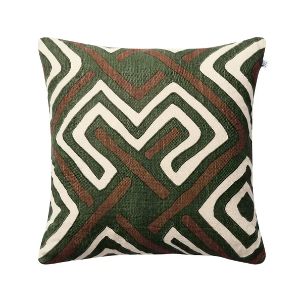 Gujarat Kuddfodral 50x50 cm Taupe/Cactus Green