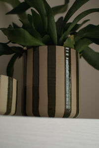 Line Stripe Kruka 16 cm Grön