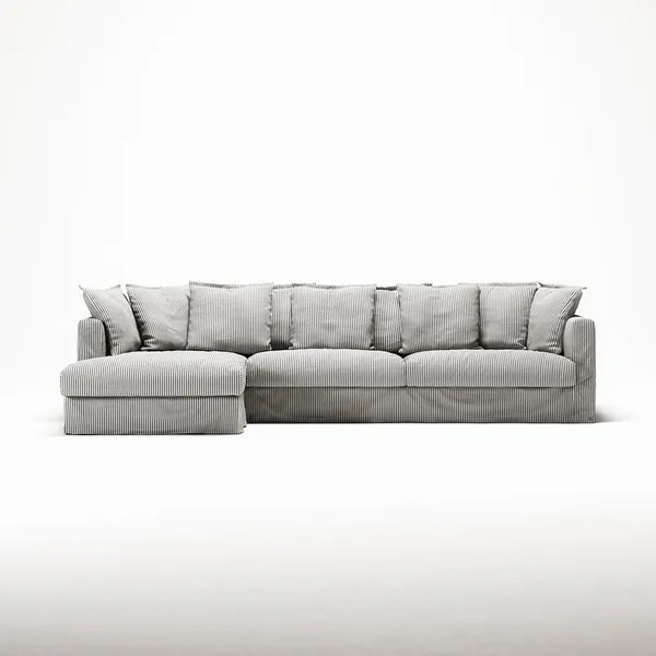 Stopning Til Le Grand Air 3-seter Sofa Lin Divan Venstre Ash Stripe