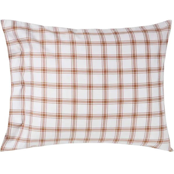 Checked Pudebetræk 50x60 cm Hvidt / Fudge