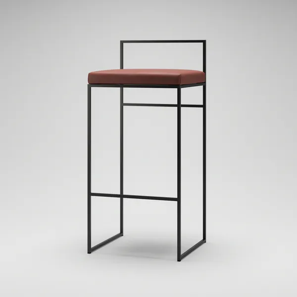 Barstol Med Ryggstöd 90 cm Svart / Brunt Läder
