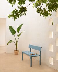 Linear Benk Med Ryggstøtte 110 cm Pale Blue