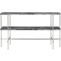 TS Console Sidebord 120x30x72 cm Polert Stål / Grå Emperadormarmor