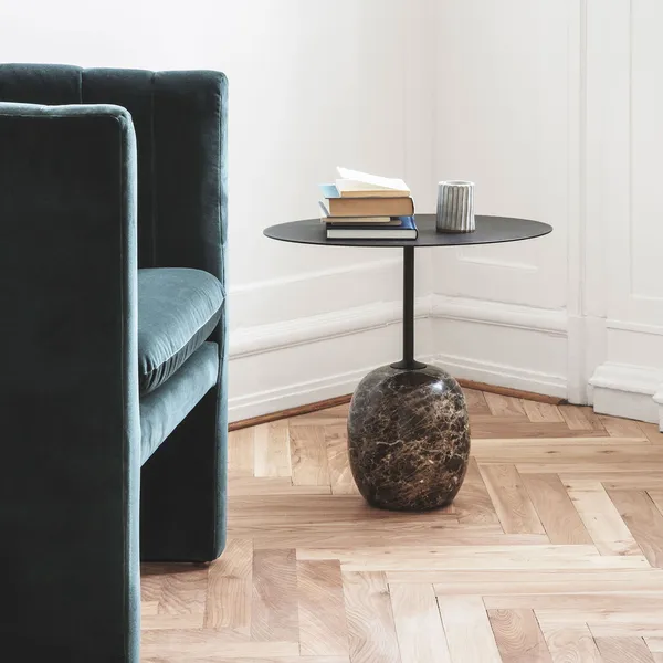Lato LN9 Bord Oval Warm Black / Emparador Marble