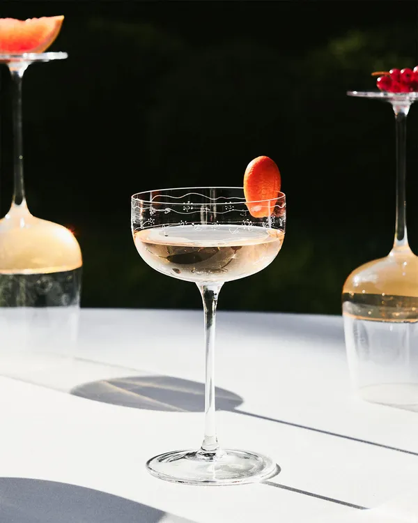 Midnight Flowers Champagneskål 24 cl Transparent