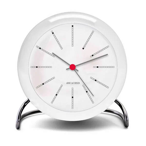 AJ Bordklokke Med Alarm Hvit 11cm
