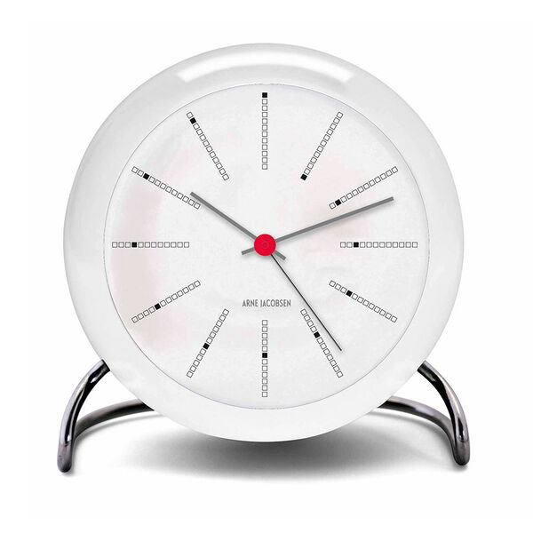 AJ Bordklokke Med Alarm Hvit 11cm