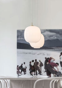 VL45 Radiohus Pendel 250 mm Messing / Glossy White