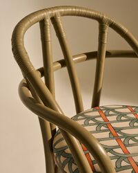 Bistra Käsinojallinen Ruokailutuoli Olive / Reales Pattern 001