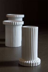Stripe Vase Sandy Mole
