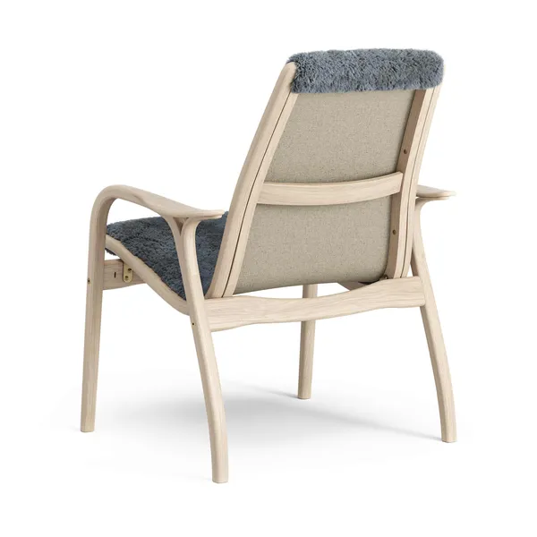 Laminett Fåtölj Fårskinn Vitpigmenterad Lackad ek / Charcoal