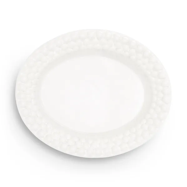 Bubbles Oval Tallerken 20cm Hvid