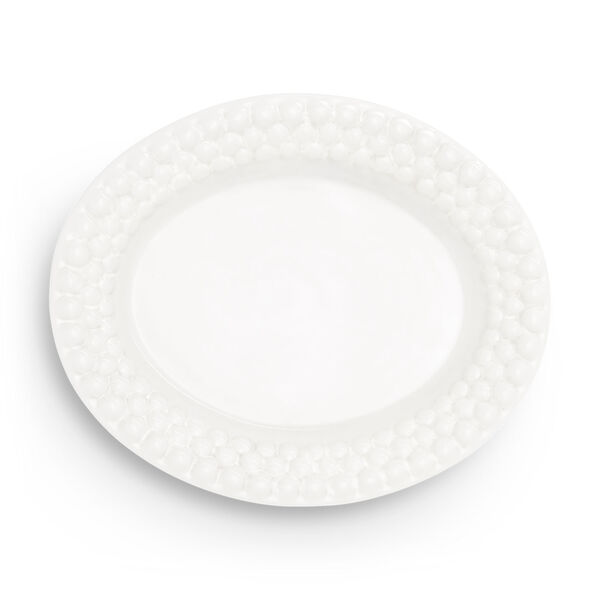 Bubbles Oval Tallerken 20cm Hvid