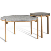 Dondo Sofabord Ø80 cm Egetræ / Afhøvlet Kalksten