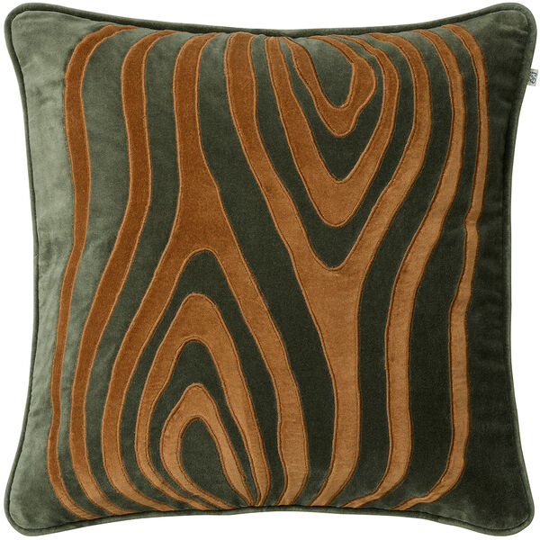 Mita Tyynynpäällinen 50x50 cm Forest Green / Konjakinruskea