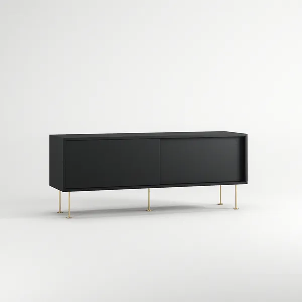 Vogue Mediapenkki Jaloilla 136 cm Antrasiitti / Messinginvärinen