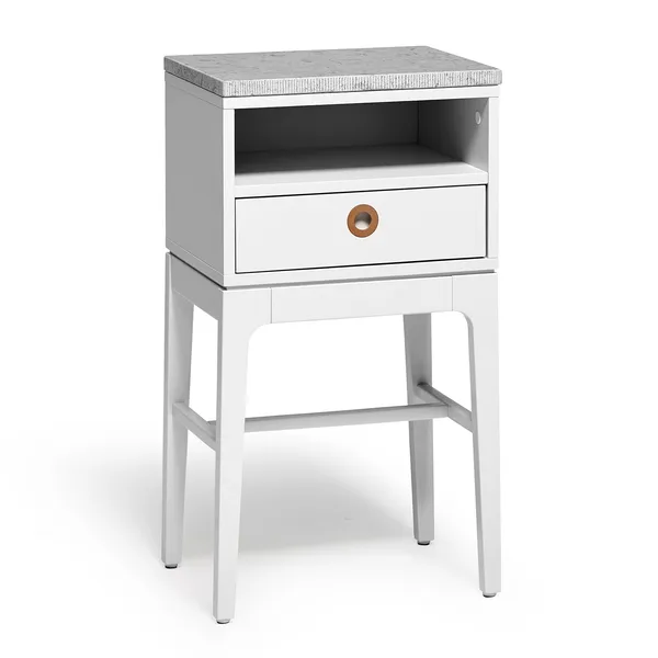 Höllviken Bedside Table Tall Legs Light Grey