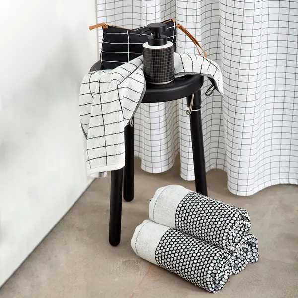 Grid Badlakan 70x140 cm Svart/Off-White