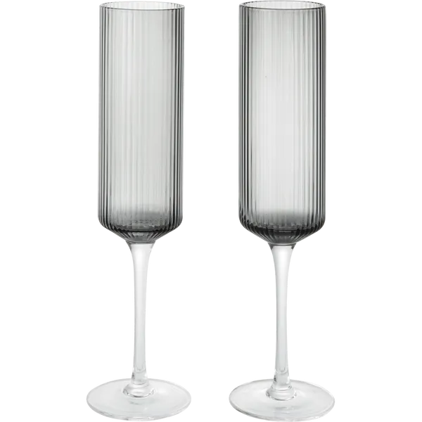 Ripple Champagneglas 2-pak Smoked Grey