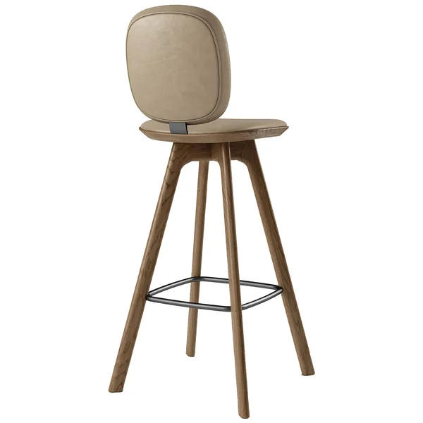 Pauline Comfort Barstol 75 cm Røget Eg / Læder Mandelfarvet