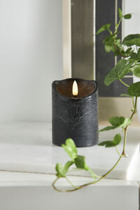 Flamme Rustic LED Pöytäkynttilä Musta 10 cm