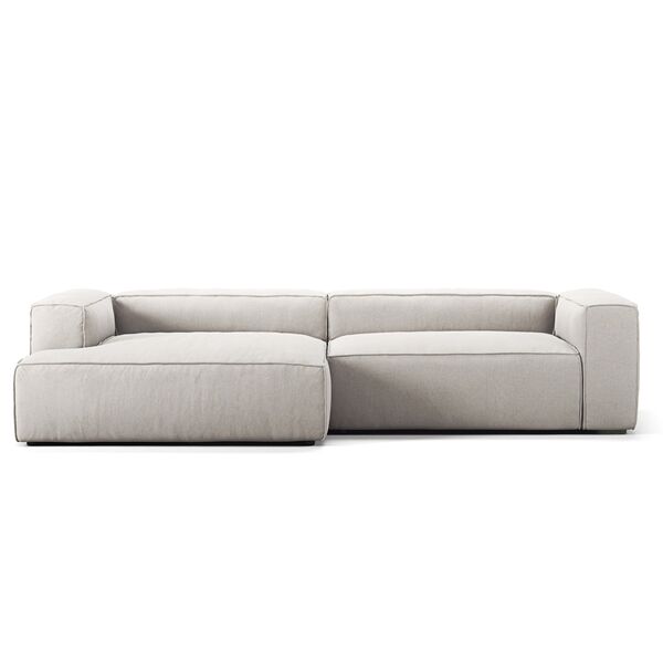 Grand 3-Sitssoffa schäslong Vänster Minetyg Moon White