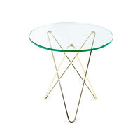 Tall Mini O Table Sidebord Ø50 cm Stål/Klart Glass