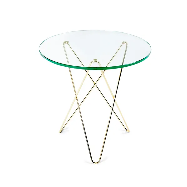 Tall Mini O Table Sidebord Ø50 cm Stål/Klart Glass