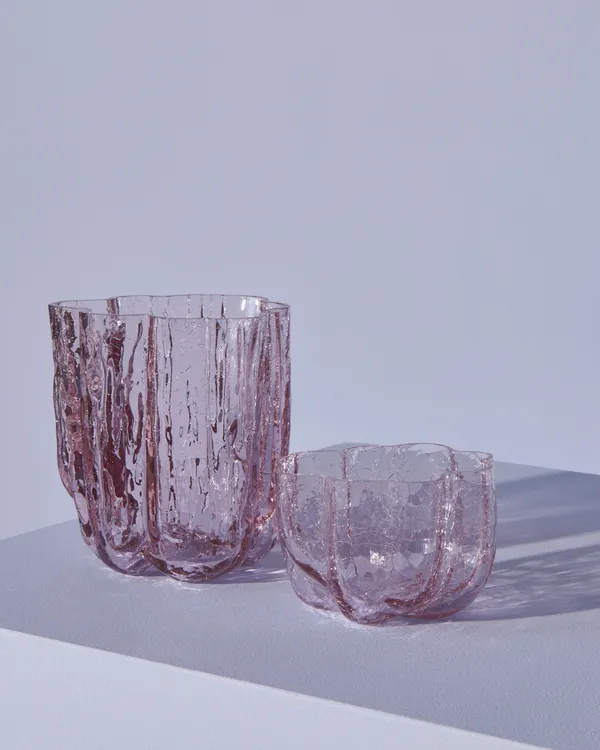 Crackle Vaasi 121 mm Pinkki