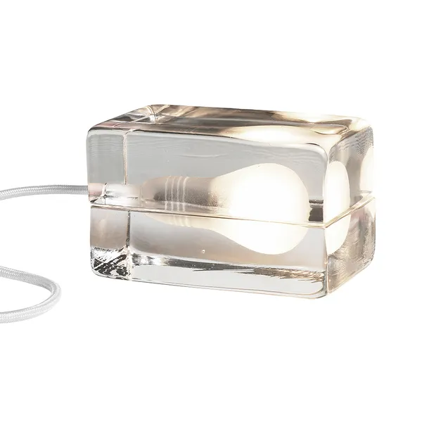 Block Lampe m hvid ledning