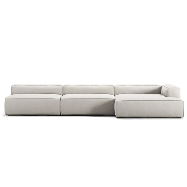 Grand 5-Sitssoffa schäslong Höger Minetyg Moon White