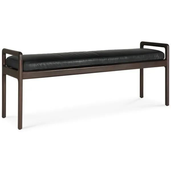 Jack Bänk Mahogny / Svart Läder