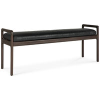 Jack Bänk Mahogny / Svart Läder