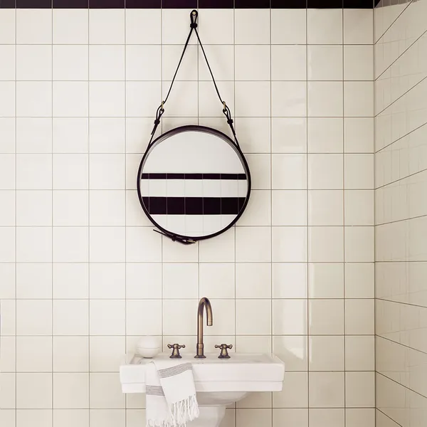 Adnet Veggspeil Sirkulær 70 cm Brun