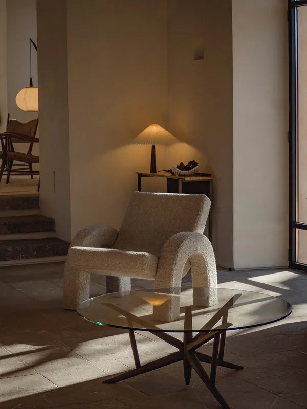 Arco Loungestol Bouclé Hvid