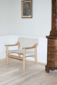 Bernard Lounge Stol Vattenbaserad Lackad Ek/Raw Canvas