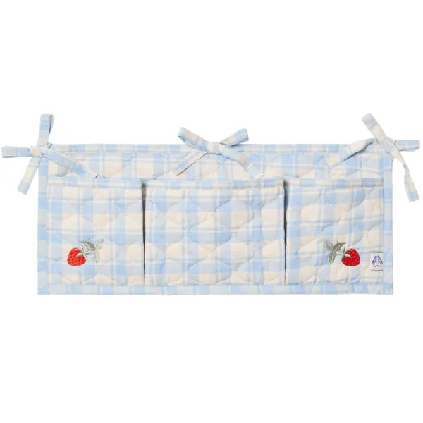 Plaid Sky Blue Sengelomme Quiltet