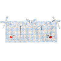 Plaid Sky Blue Sengelomme Quiltet