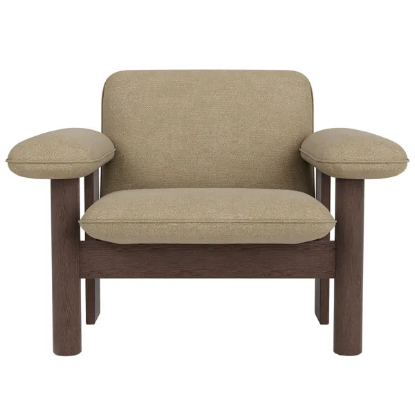 Brasilia Lenestol Lav Rygg Mørkbeiset Eik / Bouclé 02 Beige