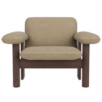 Brasilia Lenestol Lav Rygg Mørkbeiset Eik / Bouclé 02 Beige