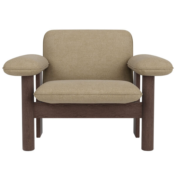 Brasilia Lenestol Lav Rygg Mørkbeiset Eik / Bouclé 02 Beige