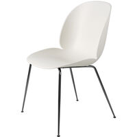 Beetle Dining Chair Unupholstered Conic Base Black Chromed Alabaster Wh