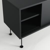 Vogue Mediebænk med Ben 180 cm Antracitgrå / Sort