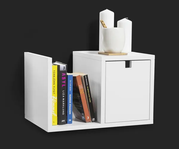 Falsterbo Bedside Table Wall Mounted White Lacquer